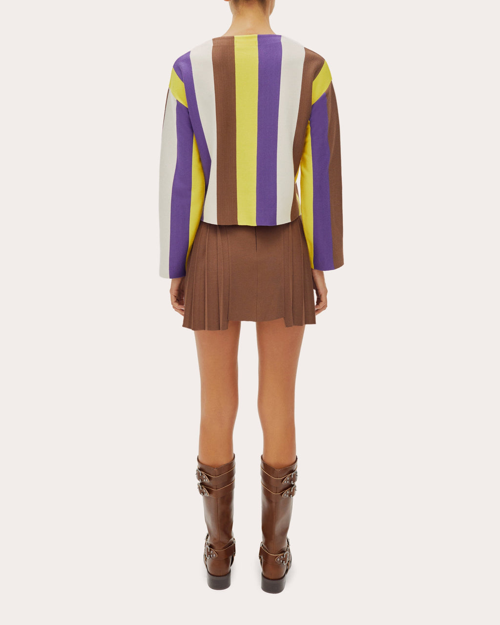Athena Pleated Jersey-Knit Mini Skirt