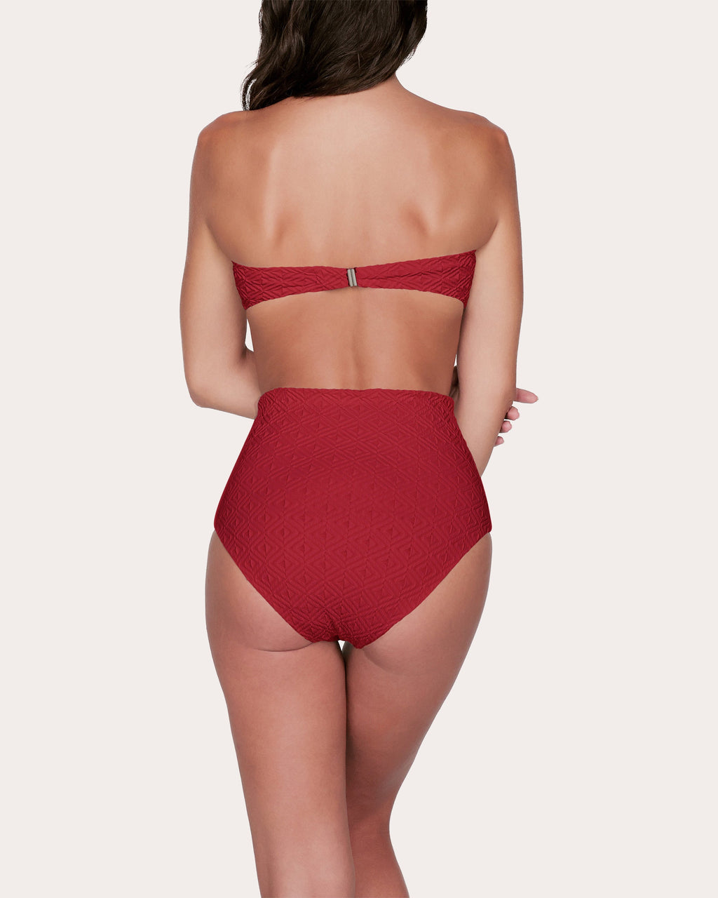 Ara Jacquard High-Waist Bikini Bottoms