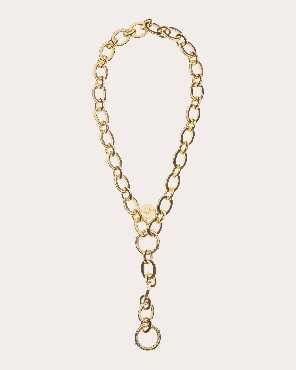 Chunky Link Chain Lariat Necklace