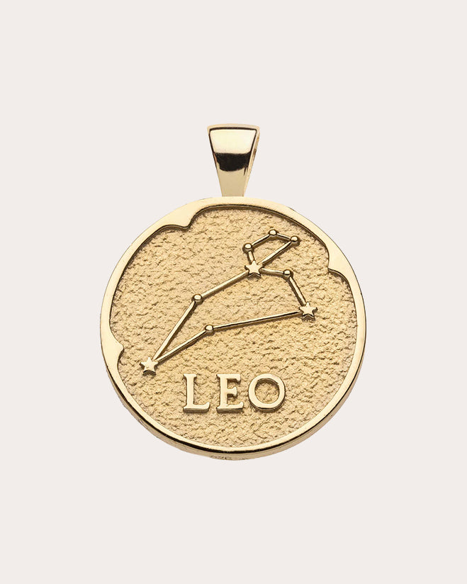 LEO Small Zodiac Coin Pendant Necklace