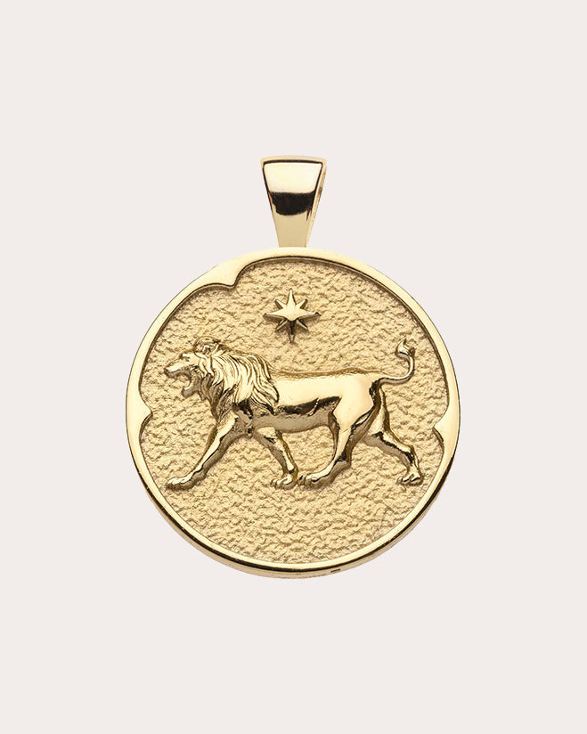 LEO Small Zodiac Coin Pendant Necklace