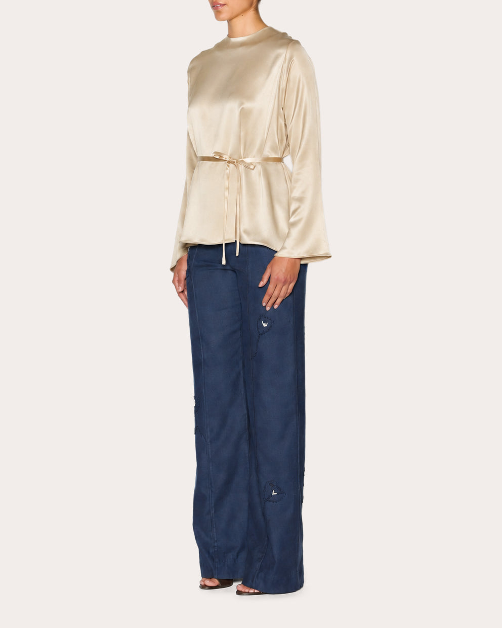 Intuition Embroidered Floral Straight-Leg Pants