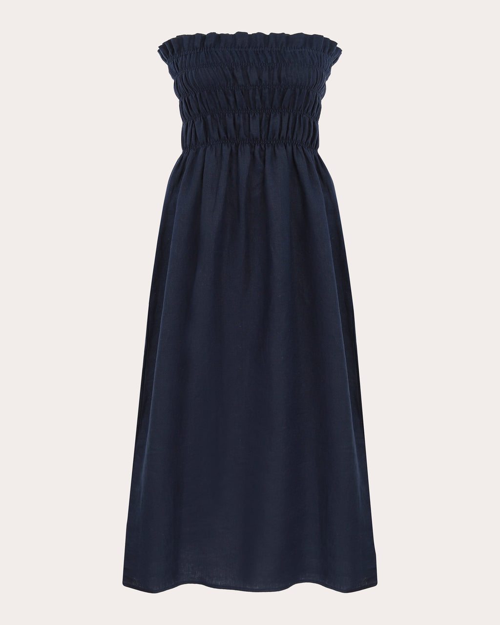 Lily Smocked Linen Midi Dress