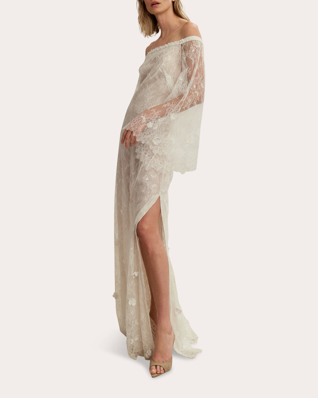 Lily Floral Lace Off-Shoulder Gown