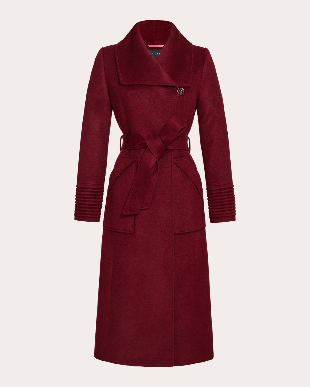 Baby Alpaca Wide Collar Long Wrap Coat