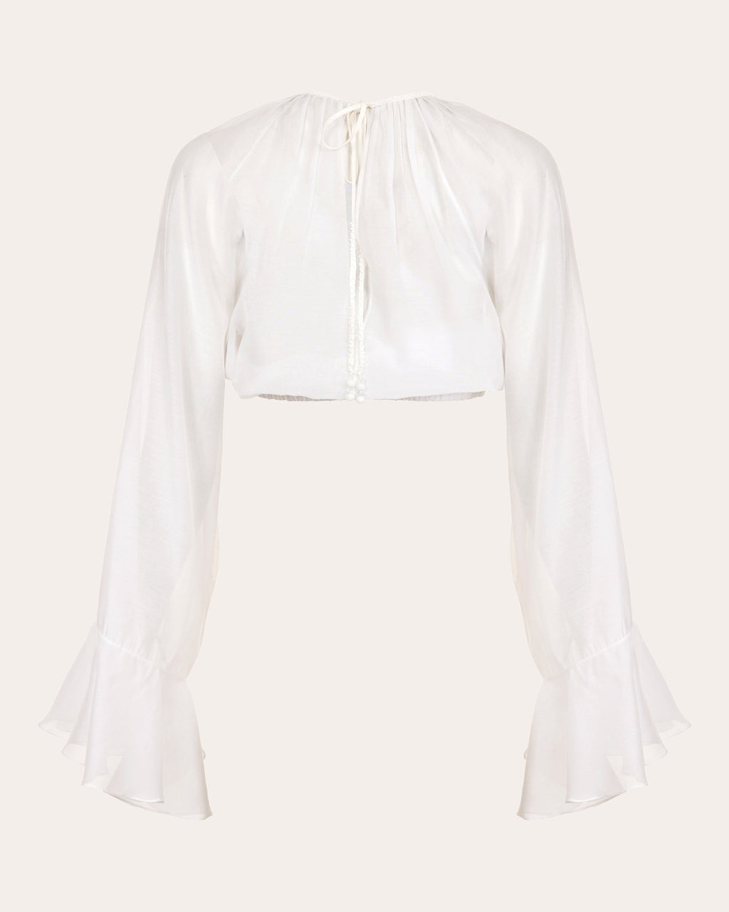 Nero Cotton Voile Ruffle Crop Top