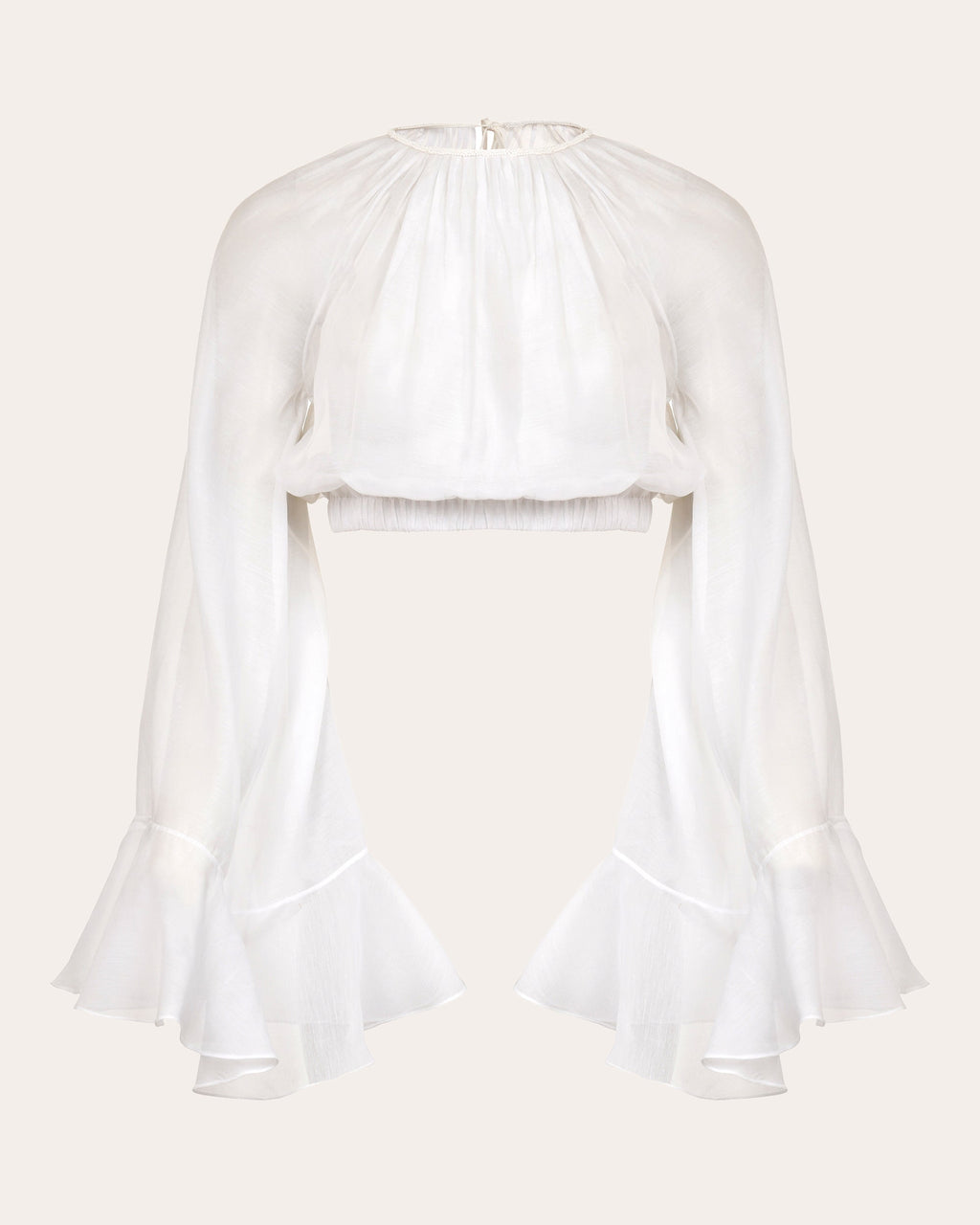 Nero Cotton Voile Ruffle Crop Top