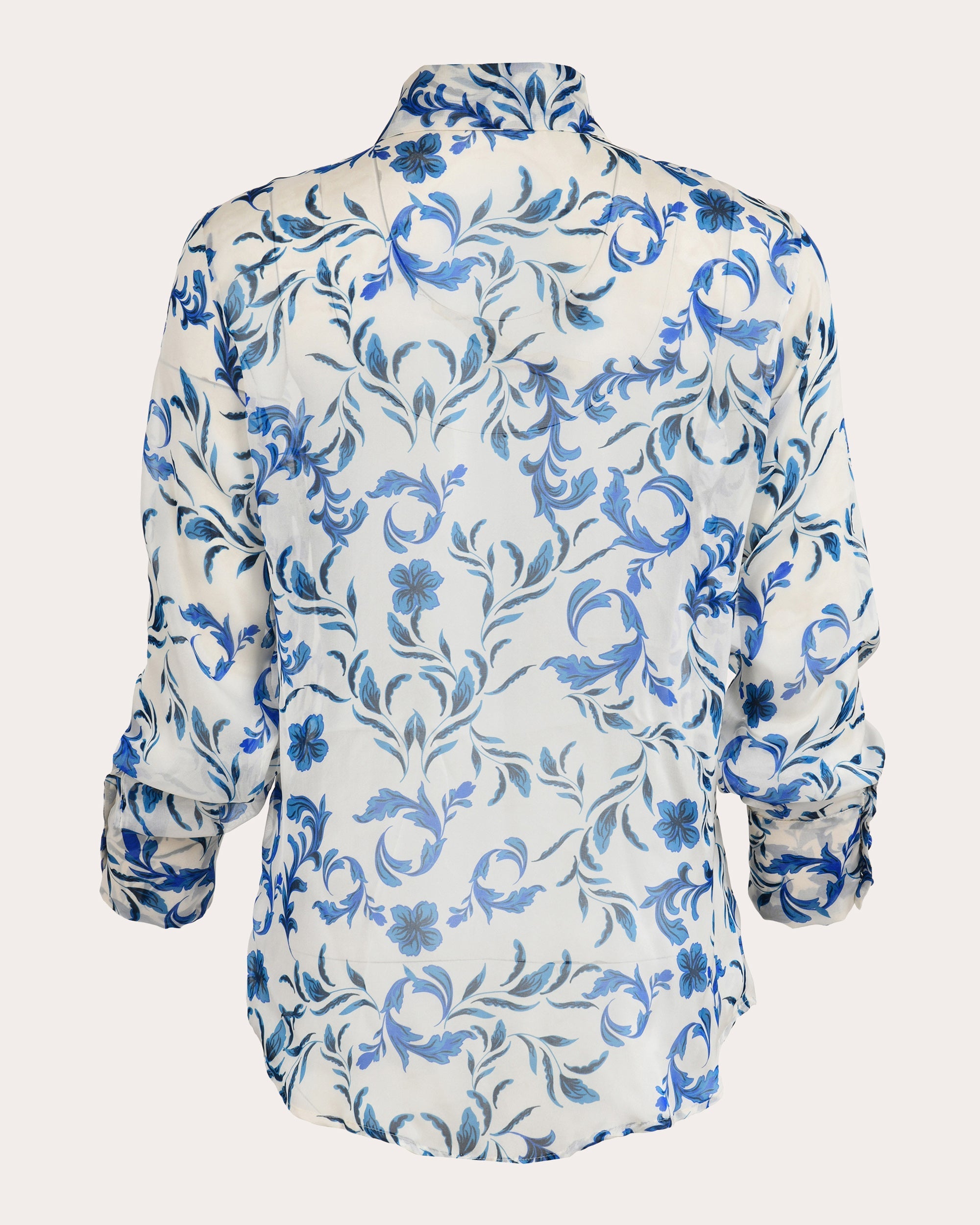 Medusa Floral Silk Organza Ruffle Shirt