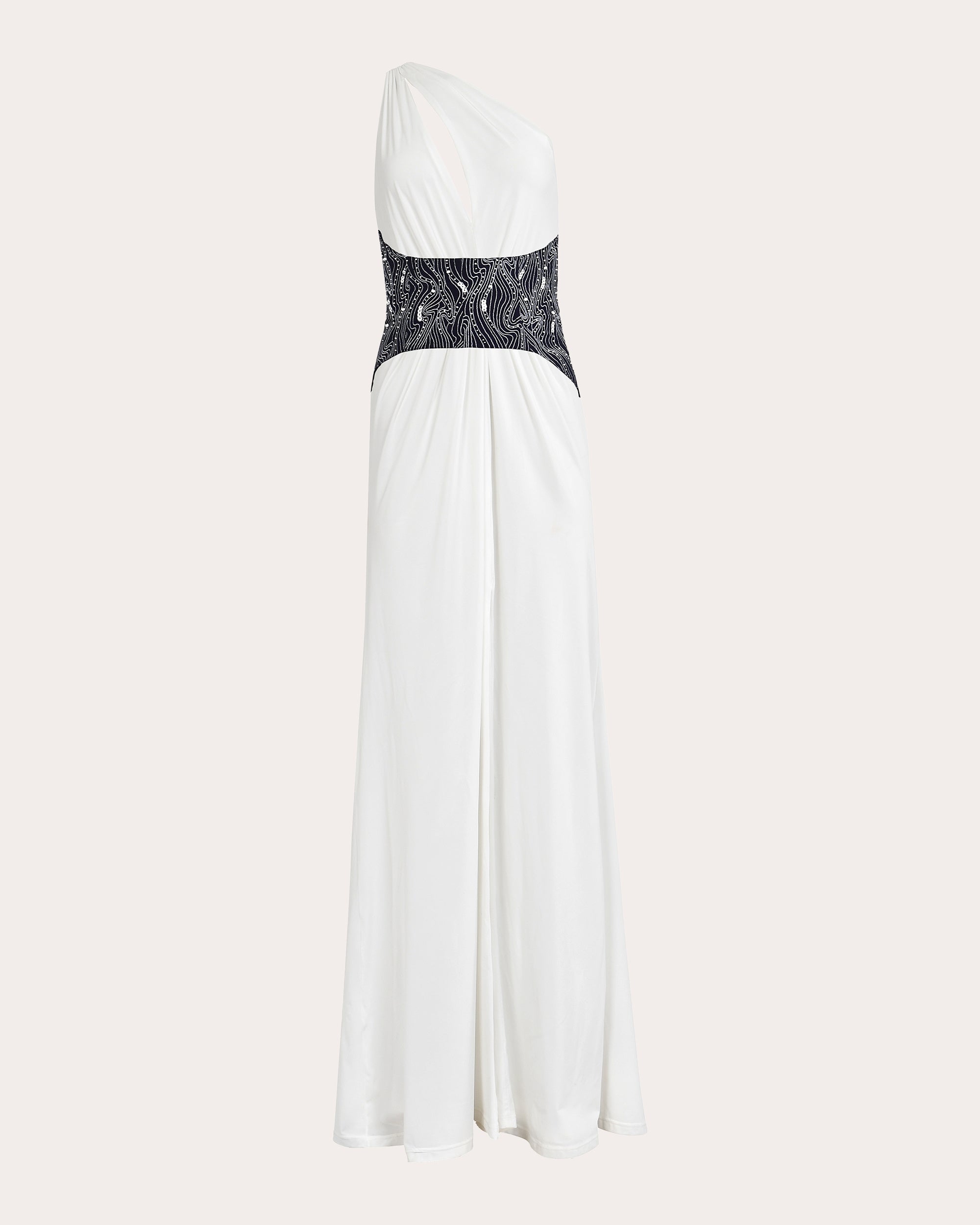 Ambrosia Jersey Belted Asymmetric Maxi Dress