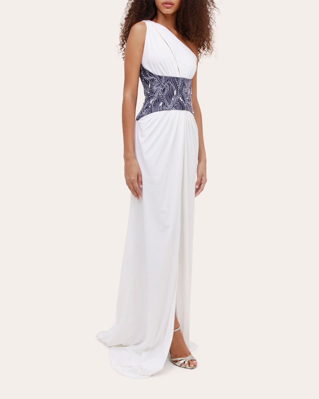 Ambrosia Jersey Belted Asymmetric Maxi Dress