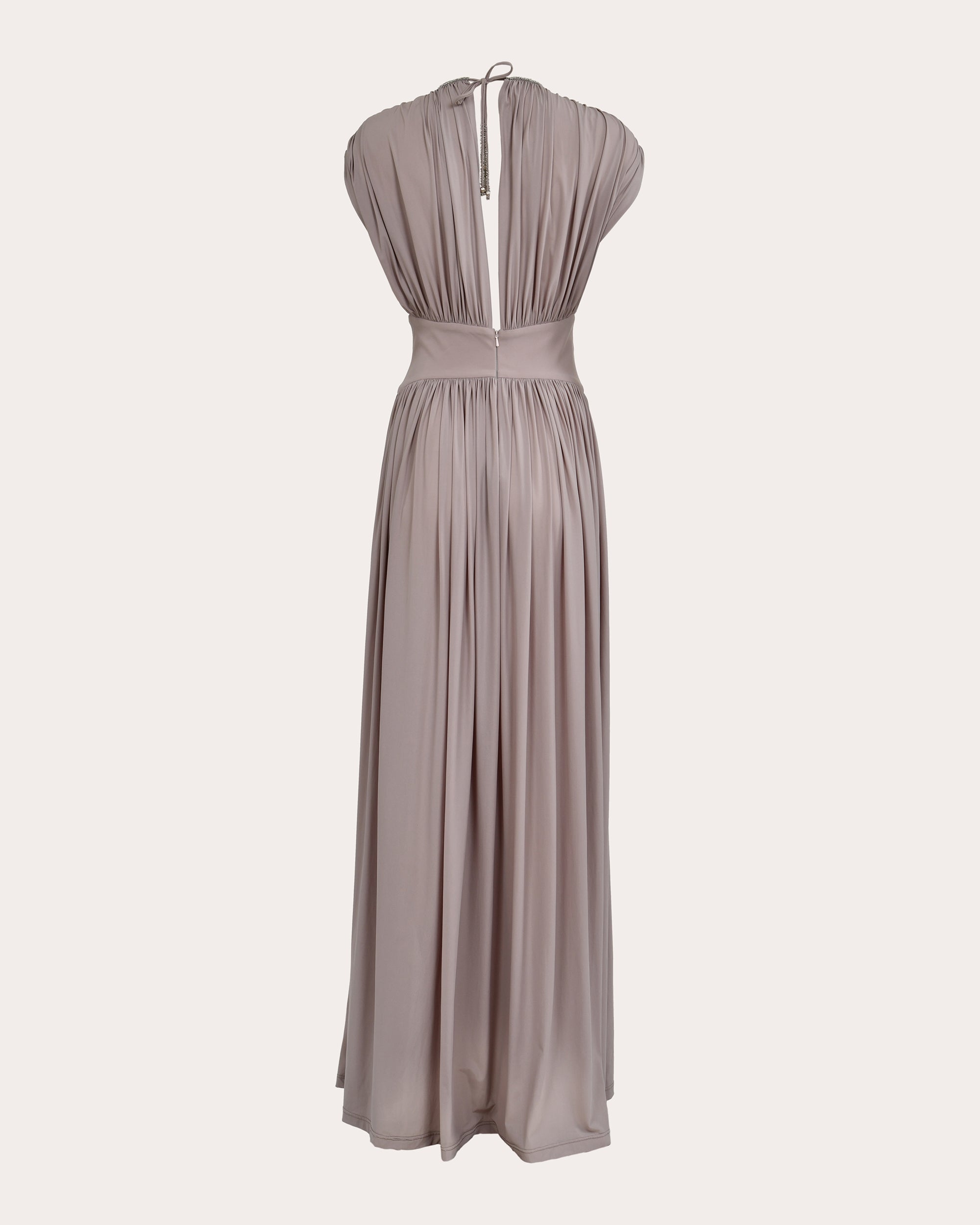 Cassandra Embellished Jersey Ruched Maxi Dress