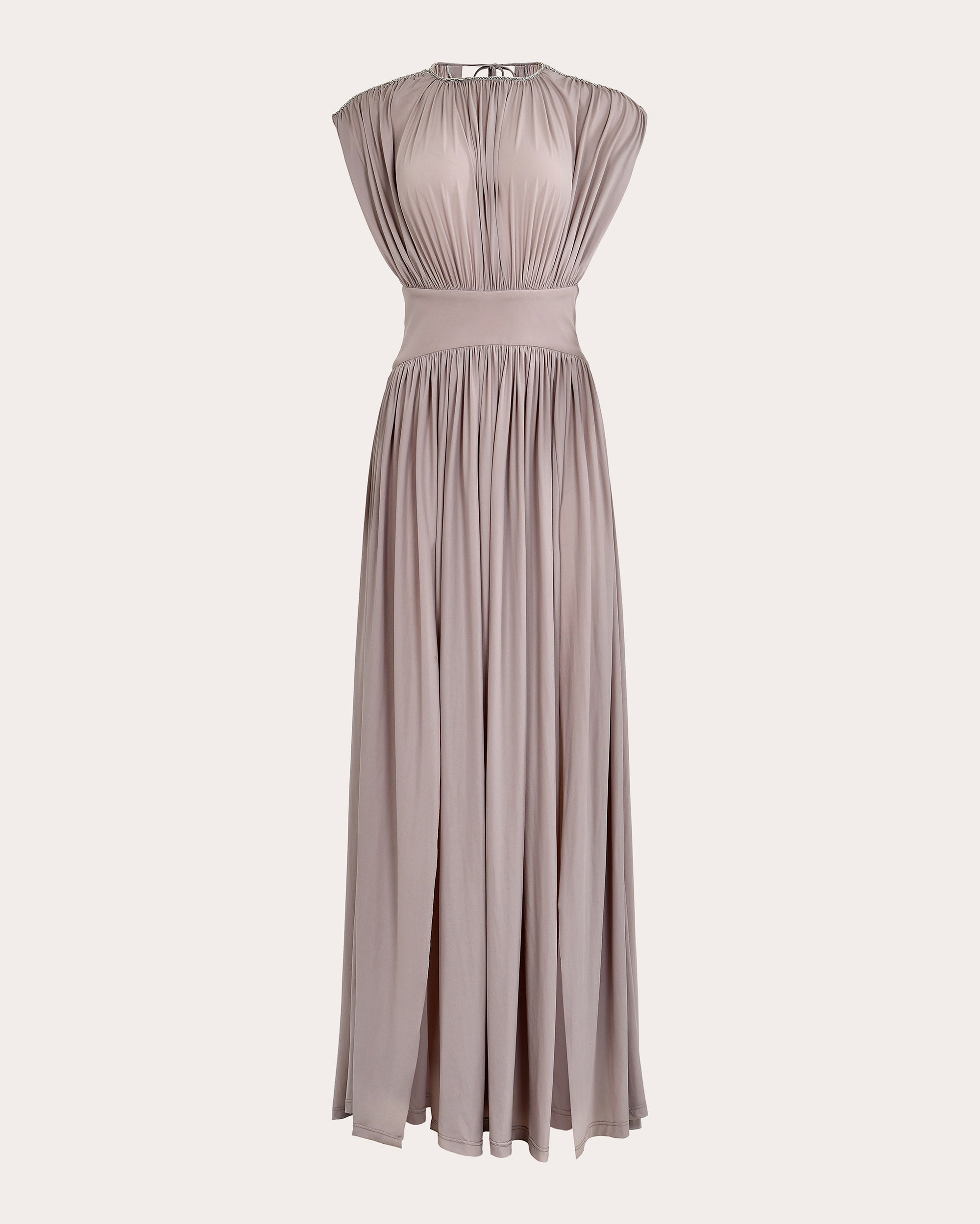 Cassandra Embellished Jersey Ruched Maxi Dress