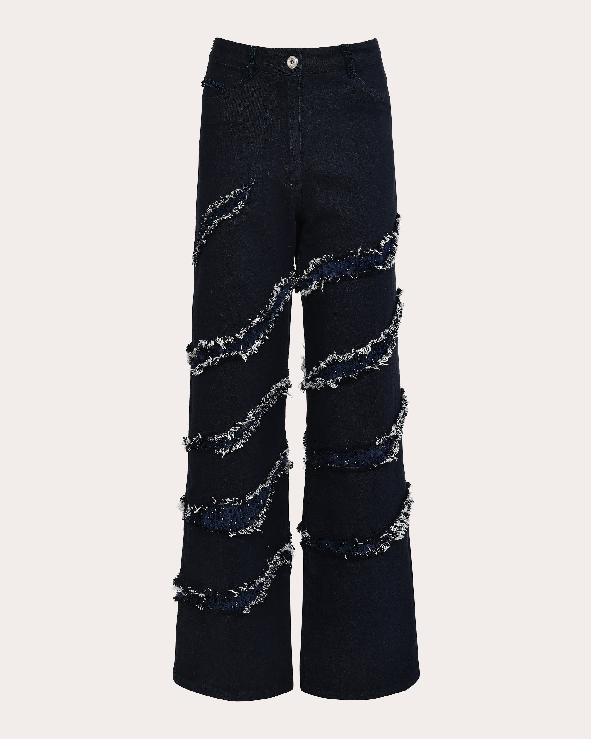 Pandora Distressed Sequin Relaxed Jeans