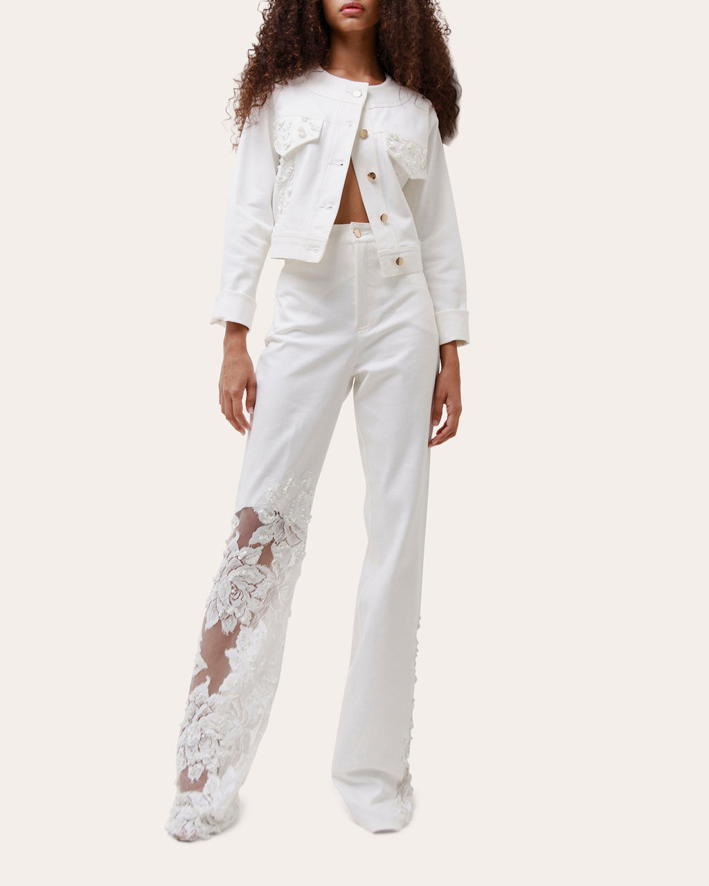 Archer Sequin Cropped Denim Jacket