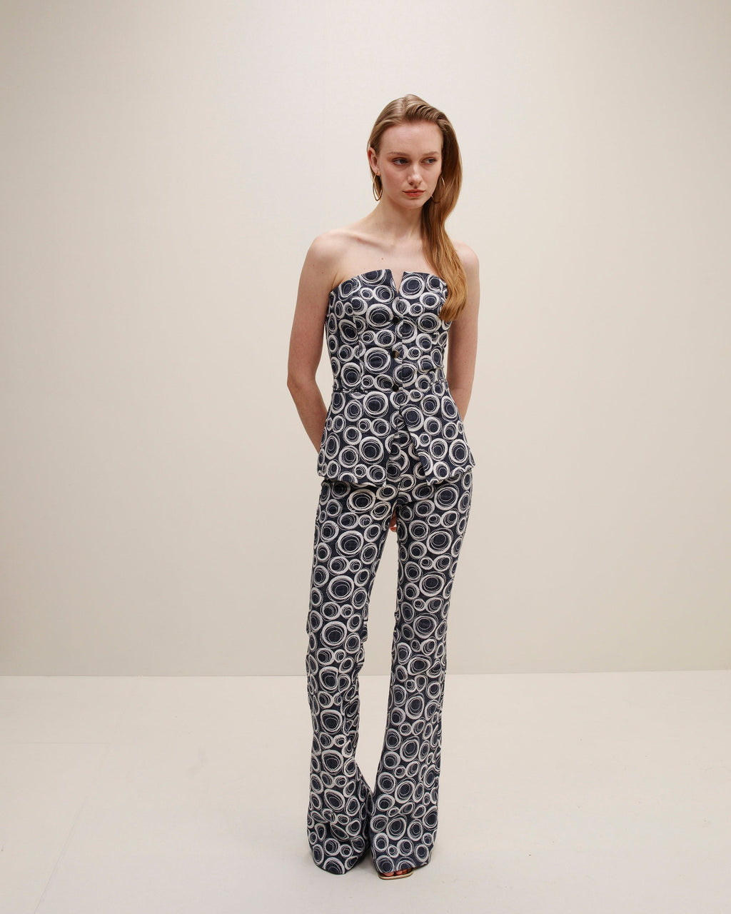 Eras Printed Denim Flare Pants