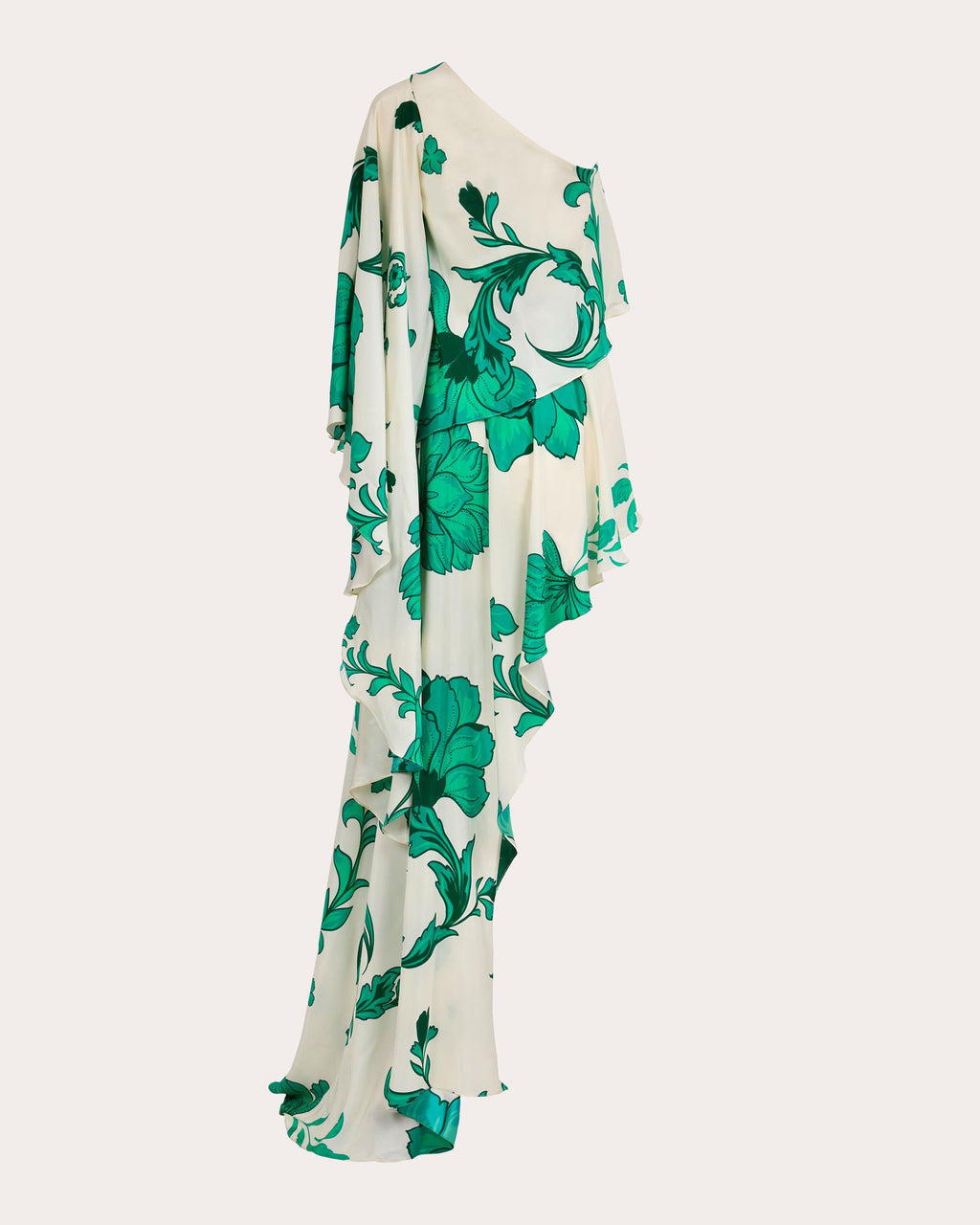 Kalos Embellished Silk Asymmetric Cape Mini Dress