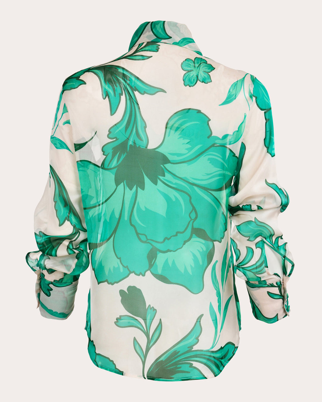Oak Floral Silk Organza Ruffle Blouse
