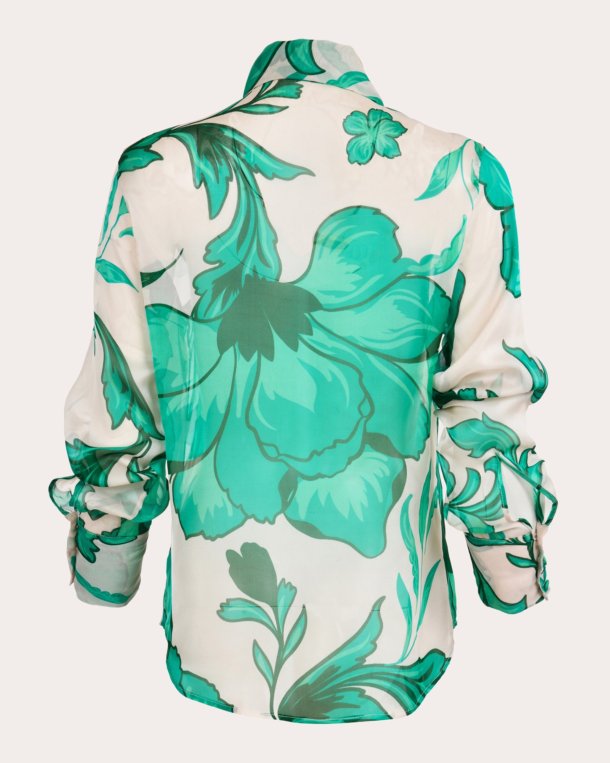Oak Floral Silk Organza Ruffle Blouse