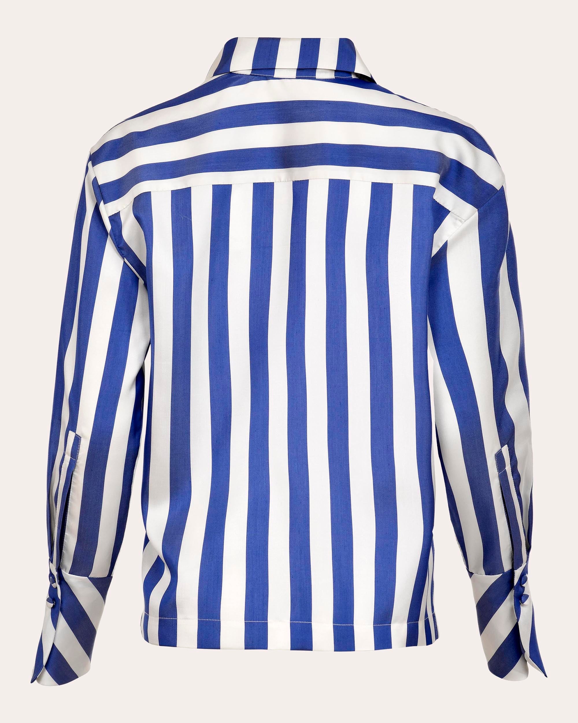 Cielo Stripe Silk Button-Up