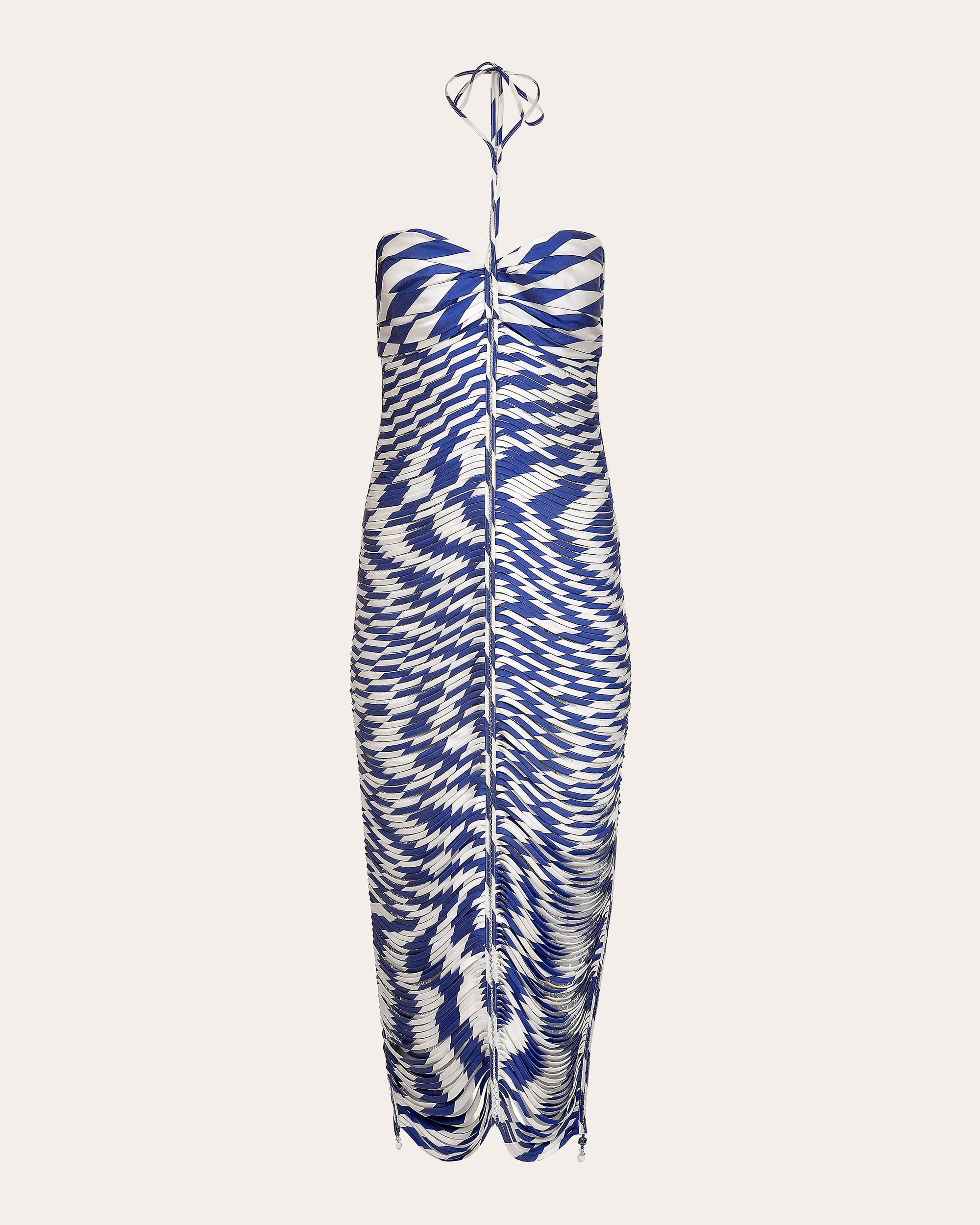 Alba Pata de Cabra Silk Halter Midi Dress
