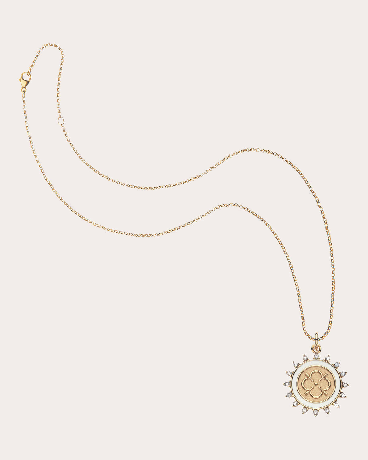 Moonstone LOVE Petite Coin Pendant Necklace