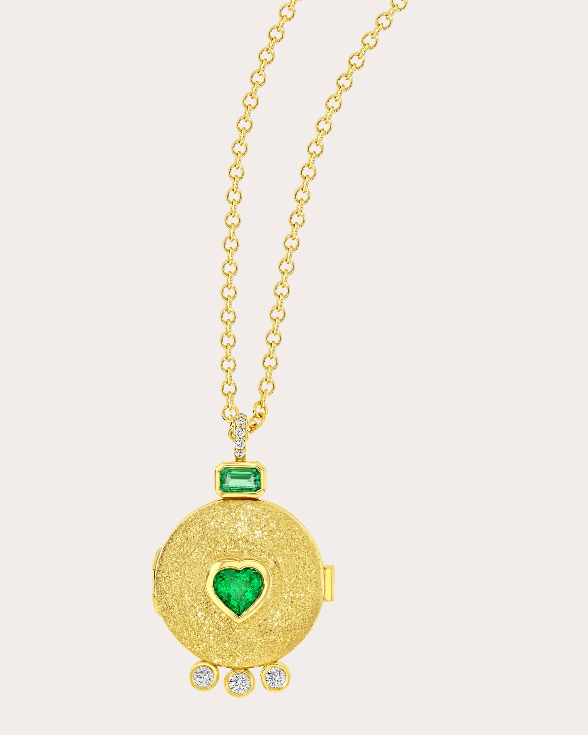 Emerald & Diamond Love Potion Locket Necklace