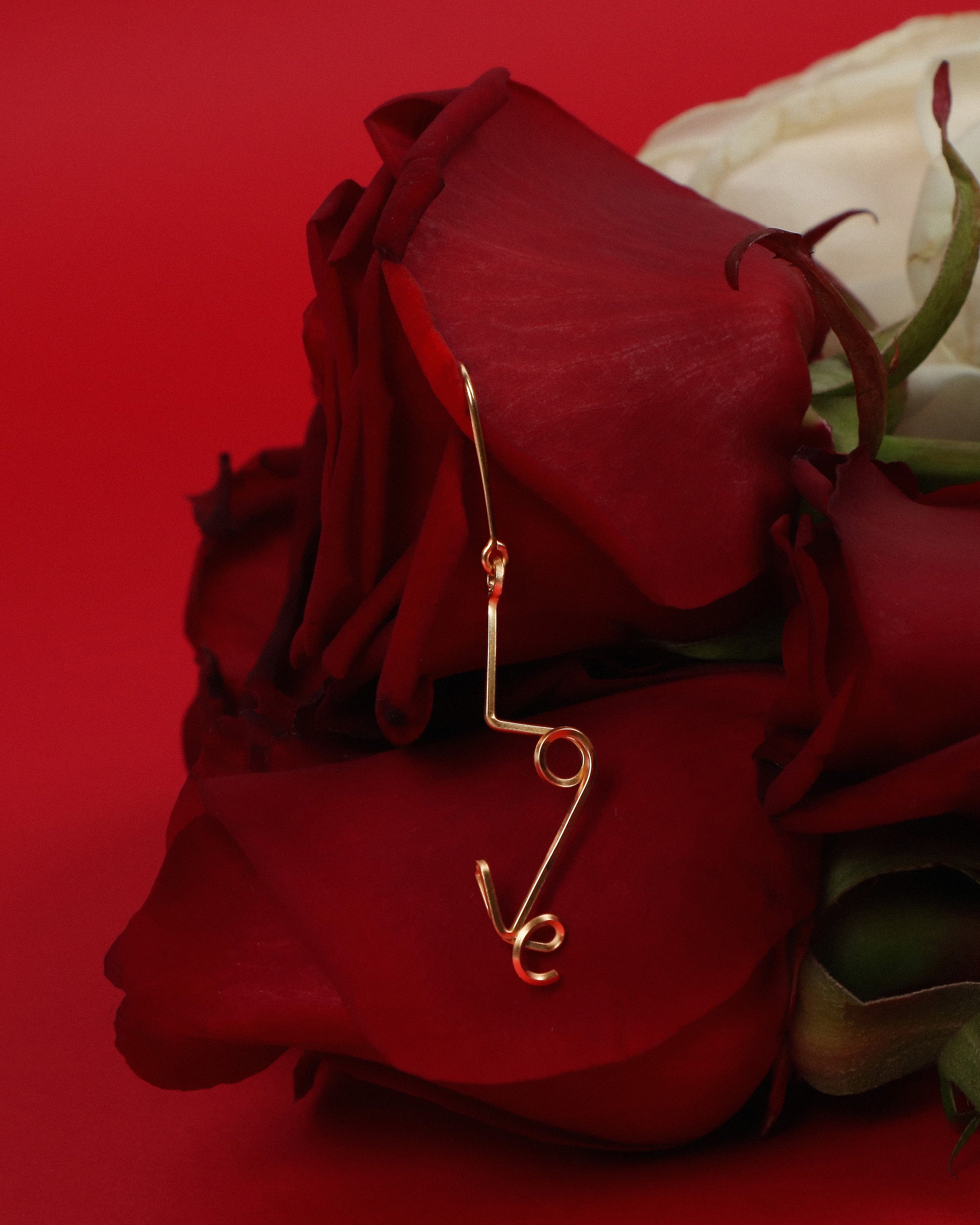 'Love' 14K Gold-Filled Single Wire Earring