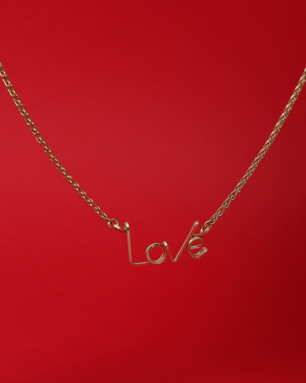'Love' 14K Gold-Filled Pendant Necklace