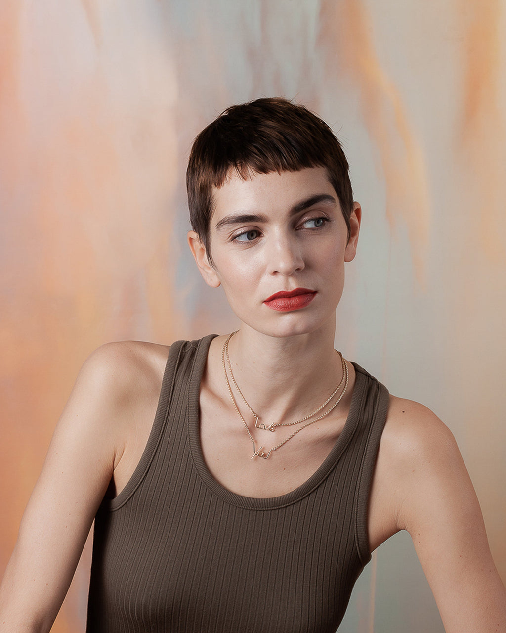 'Love' 14K Gold-Filled Pendant Necklace