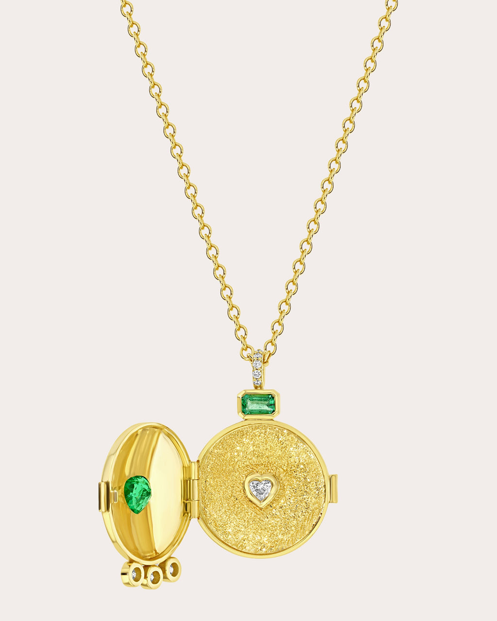 Emerald & Diamond Love Potion Locket Necklace