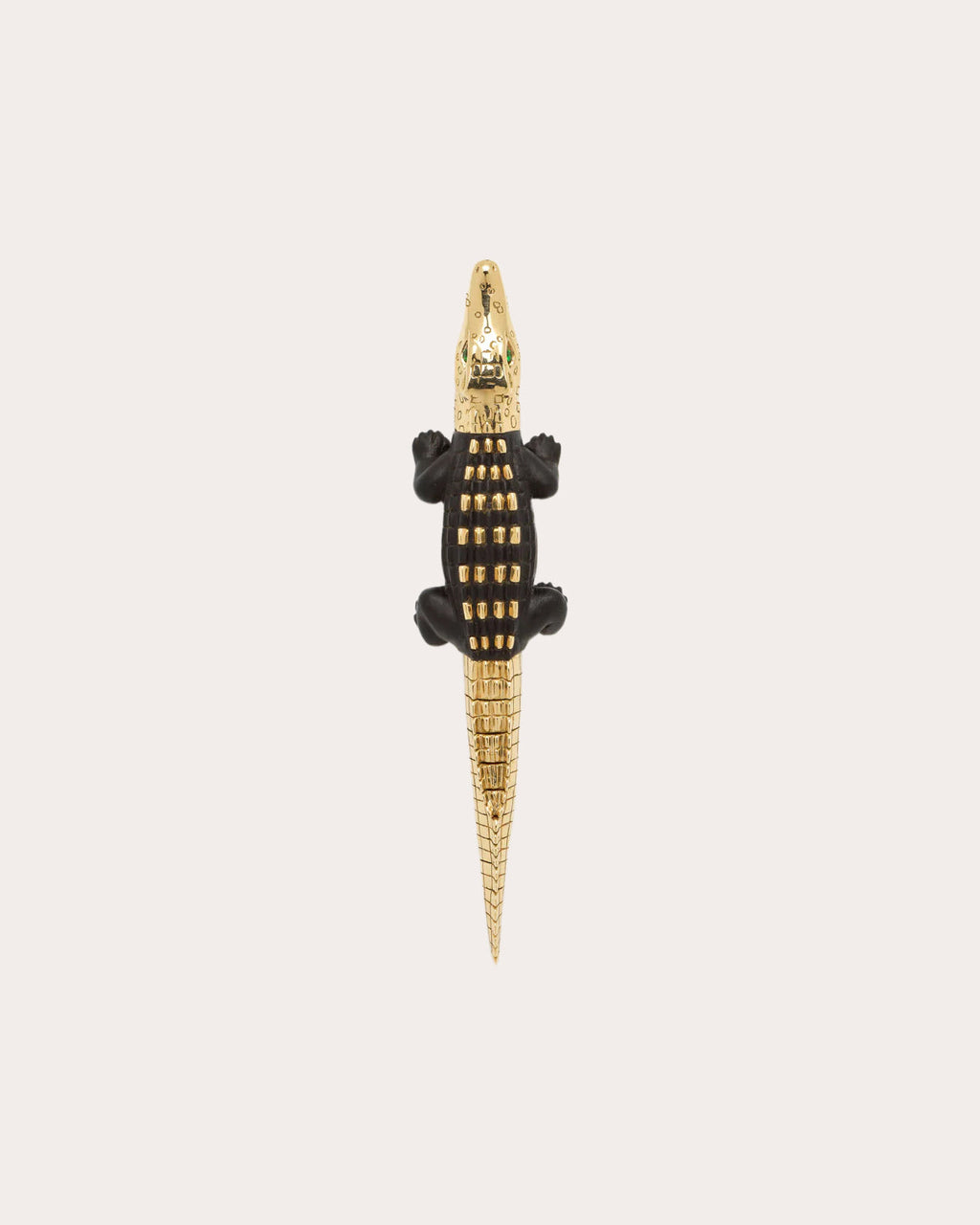 Alligator Bite Large 18K Gold Studded Ebony Diamond Single Earring