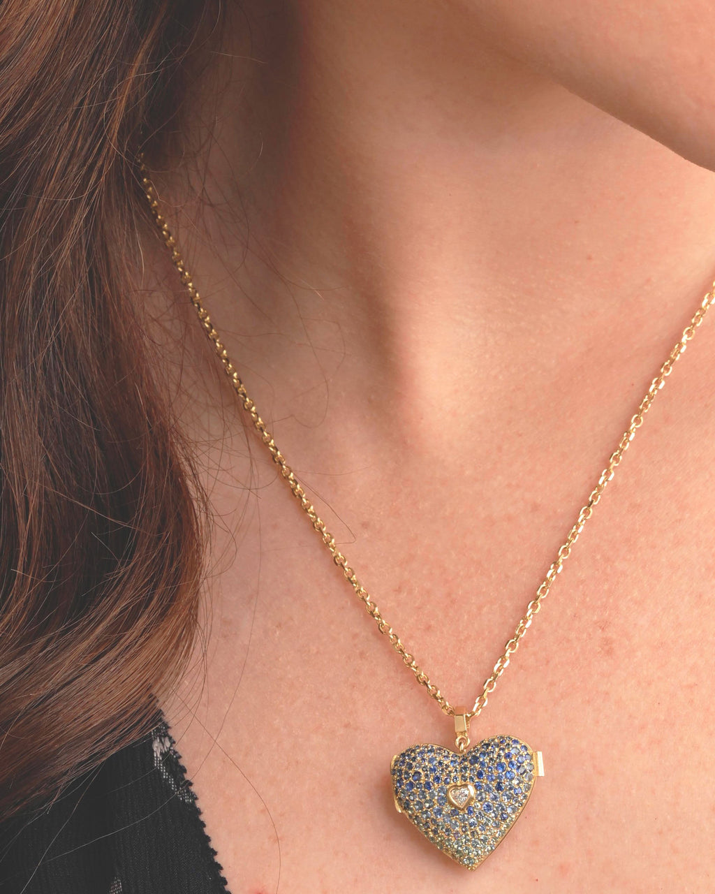 Sapphire & Aquamarine Luck N Love Locket Necklace