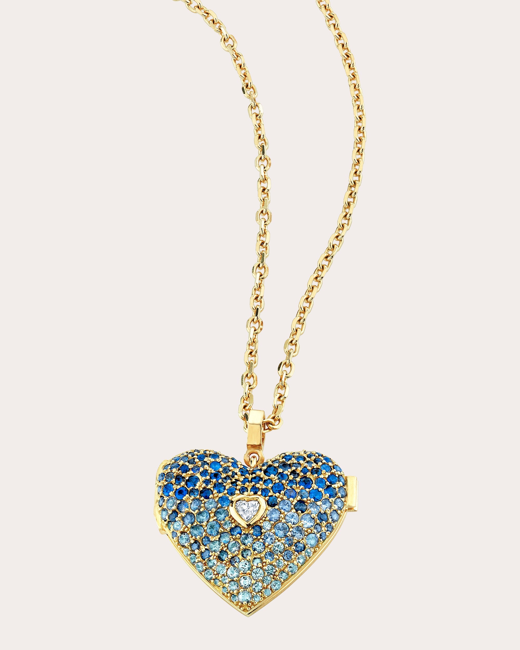Sapphire & Aquamarine Luck N Love Locket Necklace
