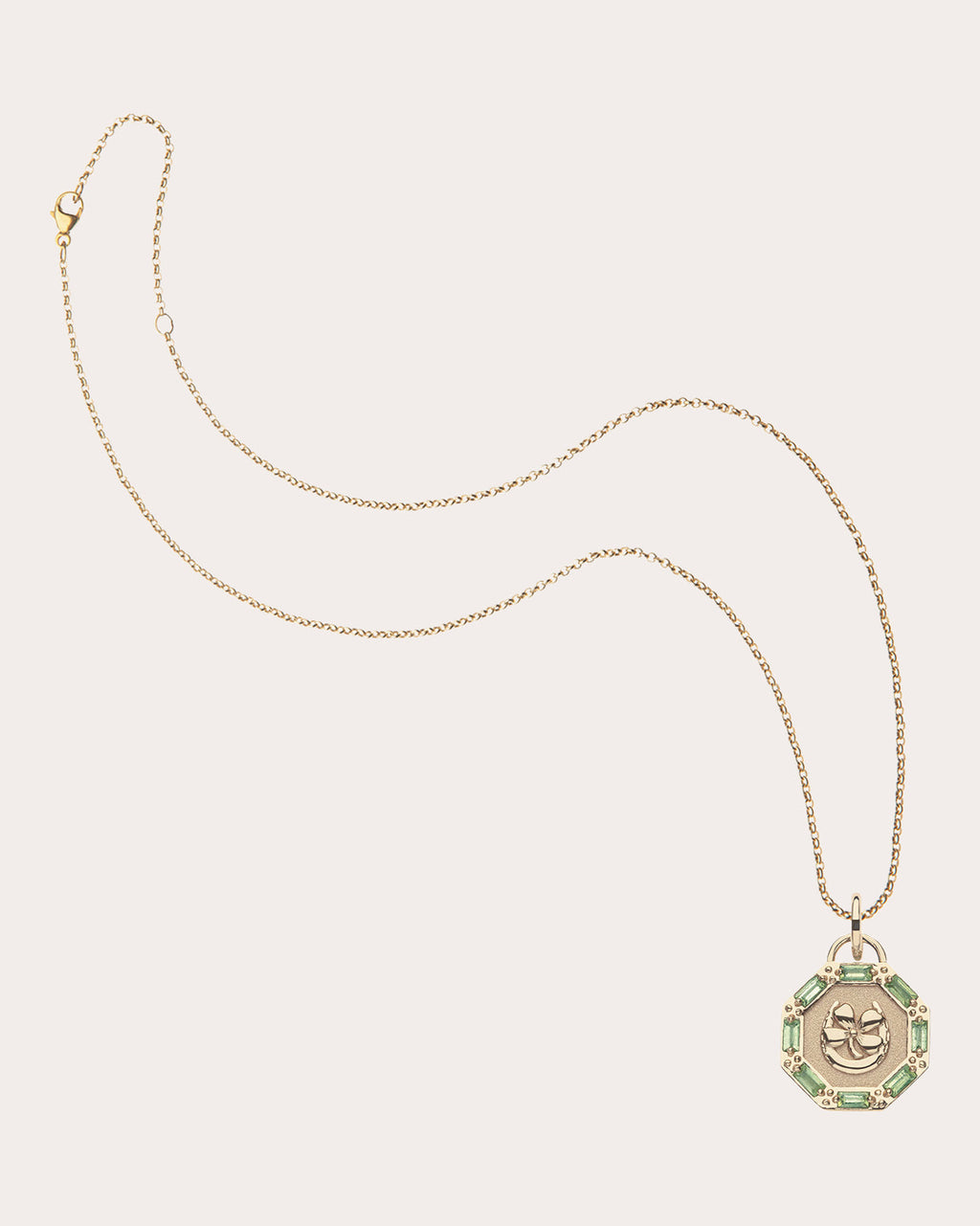 Peridot LUCKY Petite Coin Pendant Necklace
