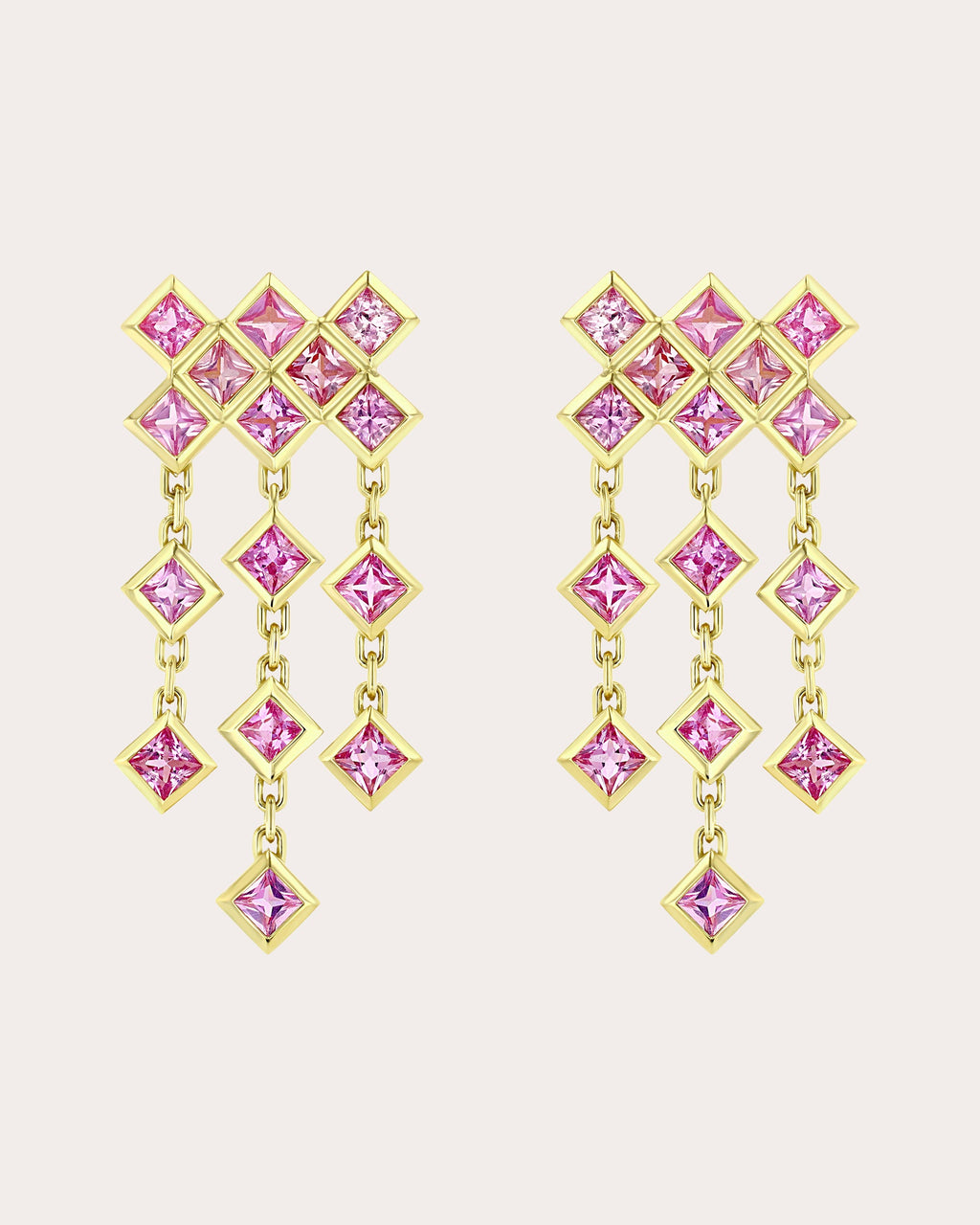 Pink Sapphire & 18k Gold Luminesce Drop Earrings