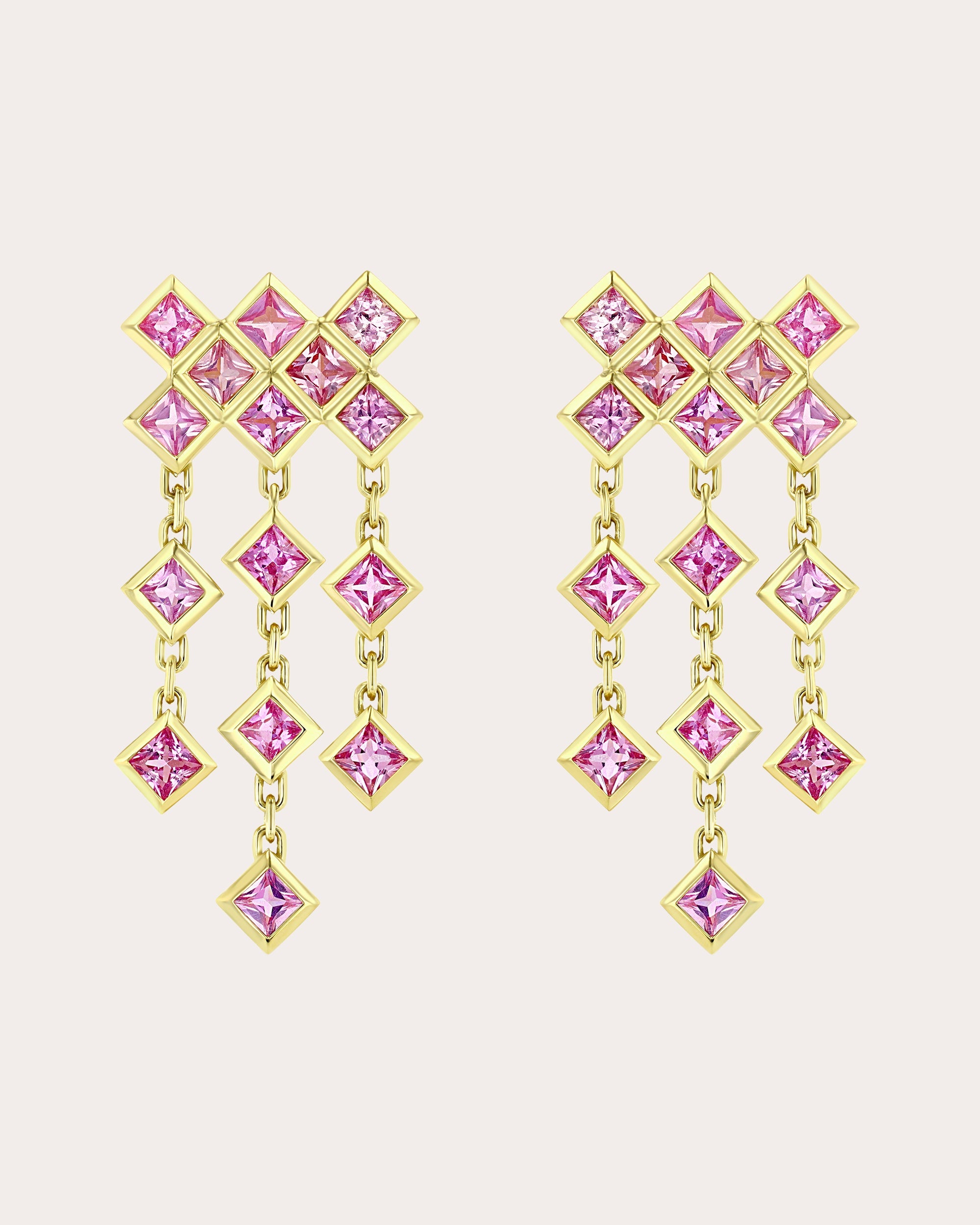 Pink Sapphire & 18k Gold Luminesce Drop Earrings