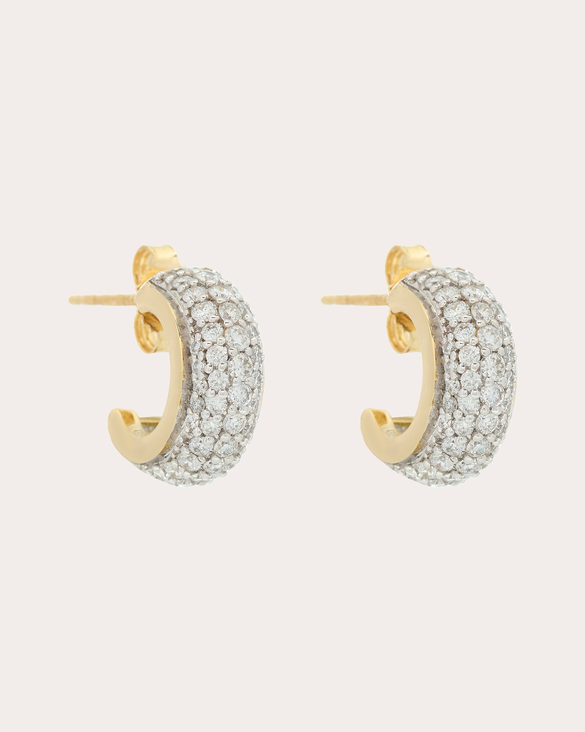 Diamond & 18k Gold Luna Pavé Hoop Earrings
