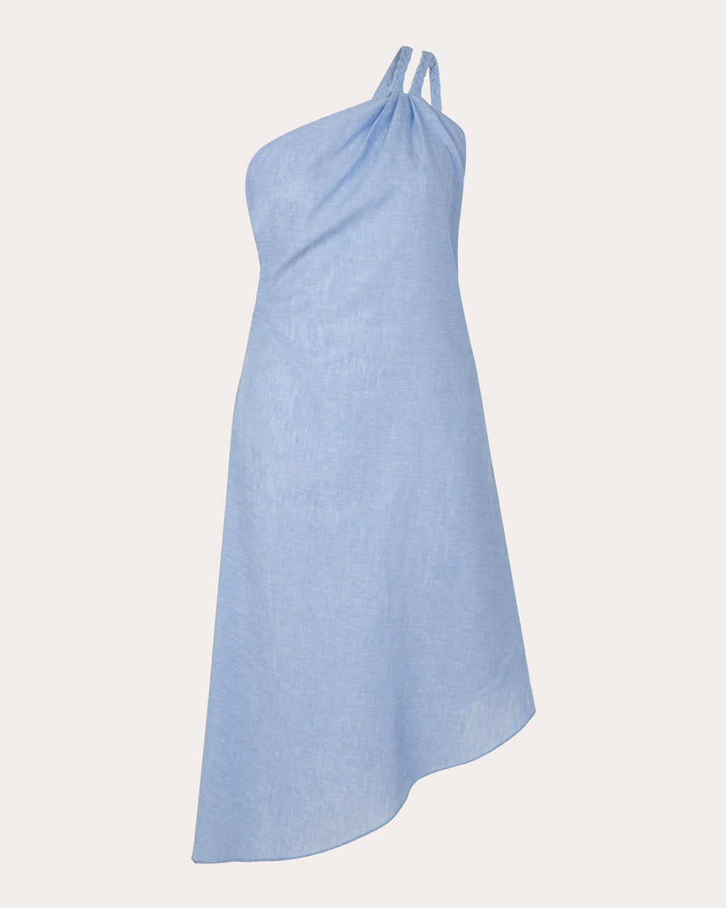 Luna Asymmetric Cotton-Linen Blend Braided Dress