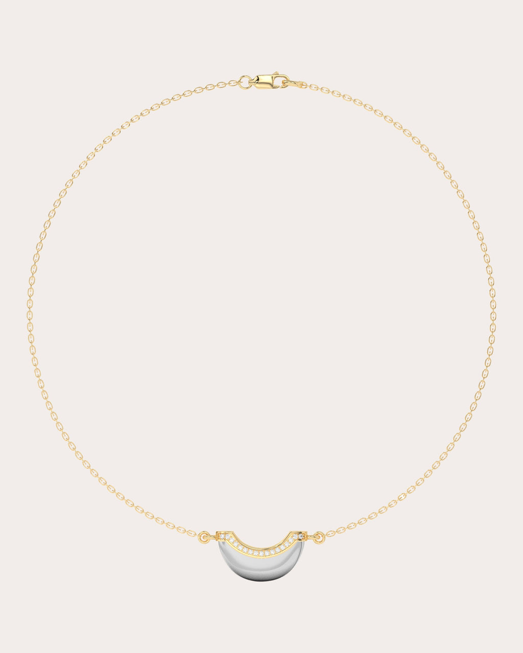 Diamond & 18k Gold Mini Luna Pendant Necklace