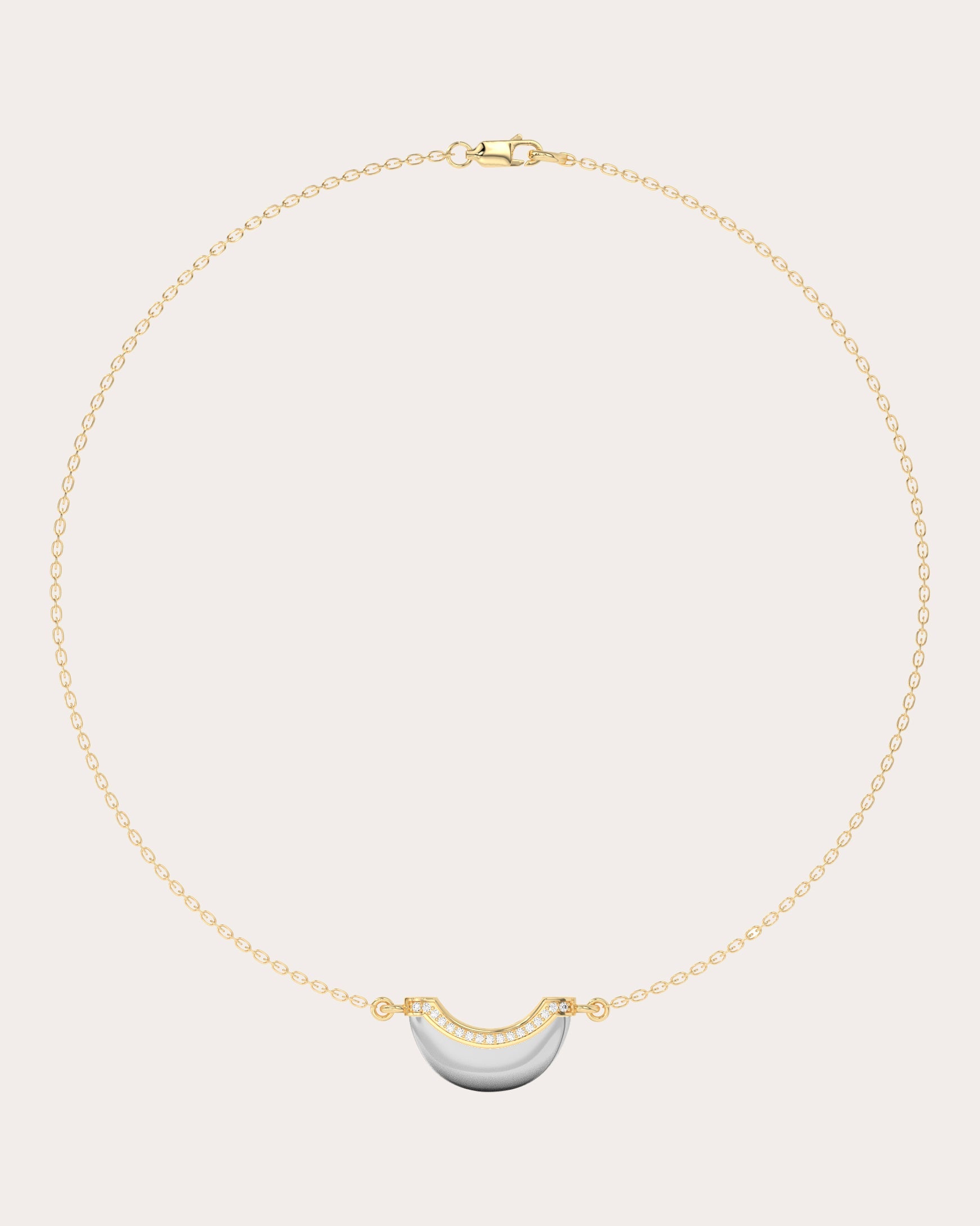 Diamond & 18k Gold Mini Luna Pendant Necklace