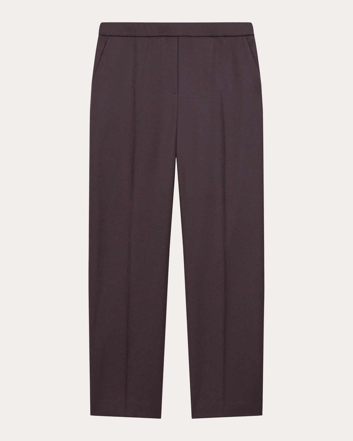 Sleek Flannel Wool Treeca Pull-On Pants