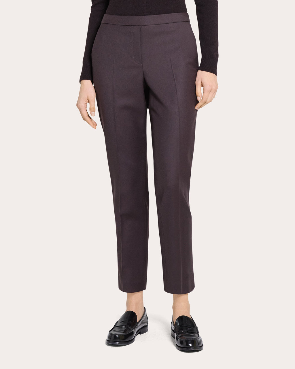 Sleek Flannel Wool Treeca Pull-On Pants