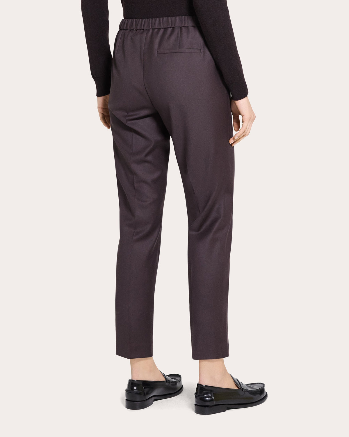 Sleek Flannel Wool Treeca Pull-On Pants