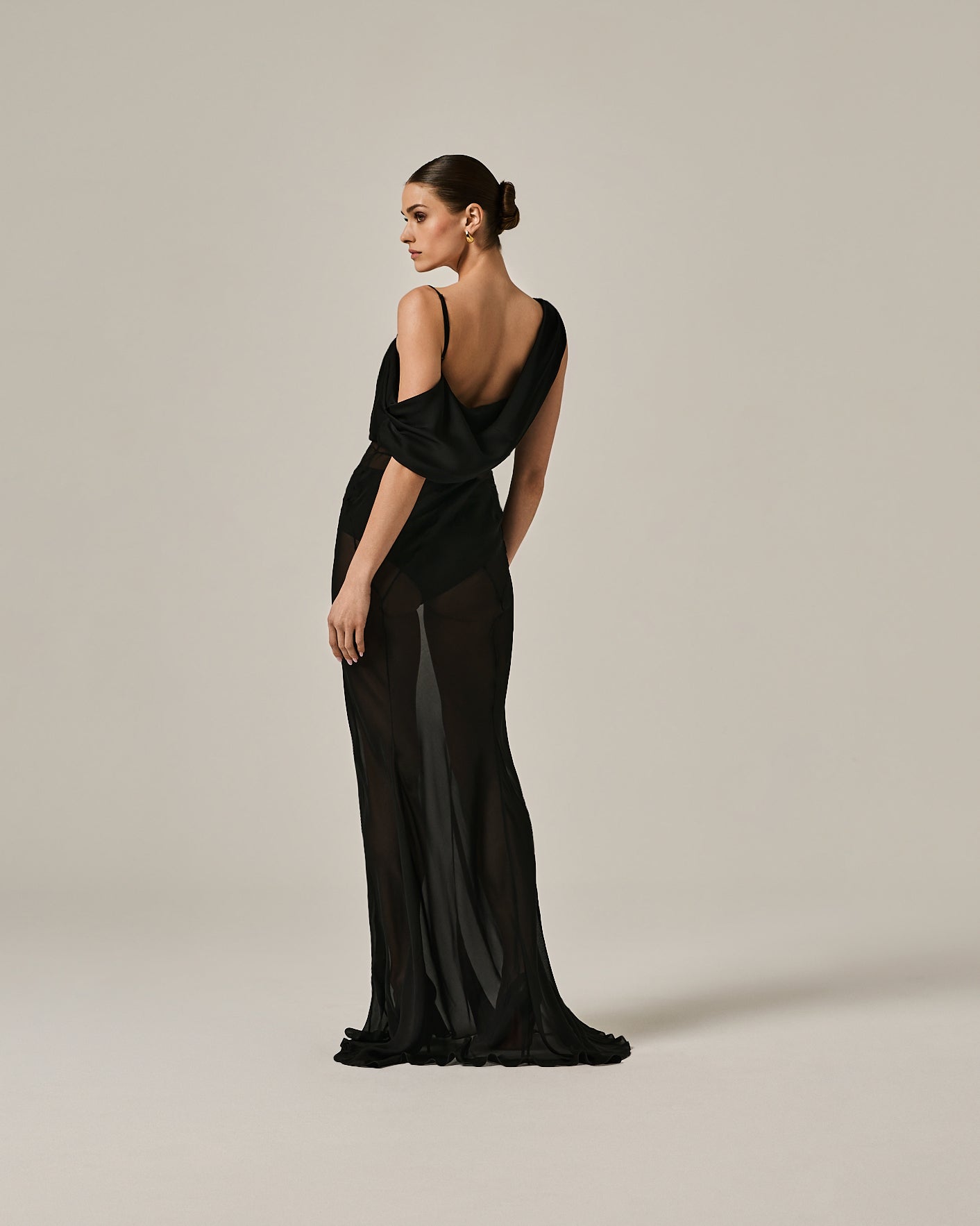 Maxim Draped Silk-Chiffon Maxi Dress