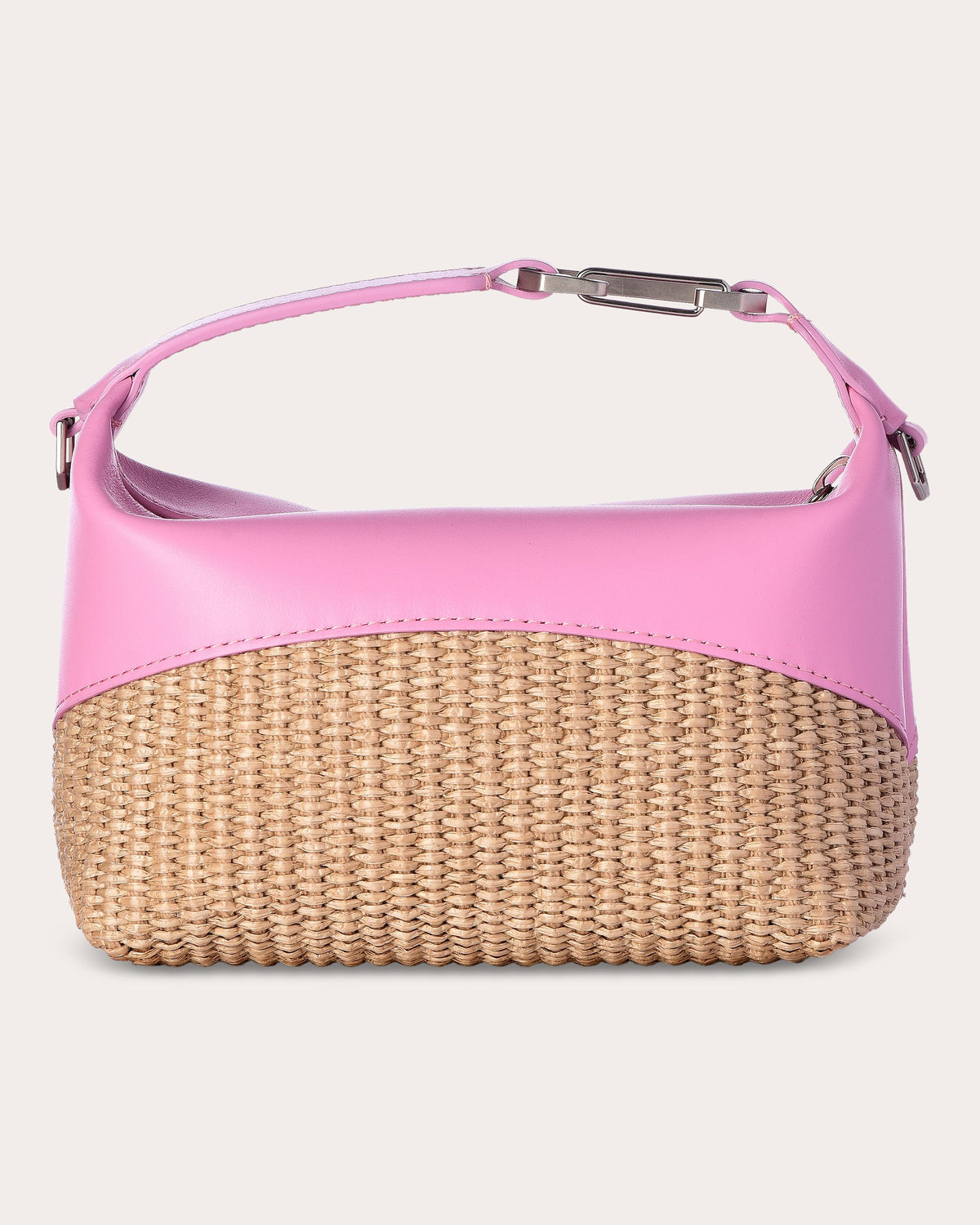 Raffia & Leather Moon Bag
