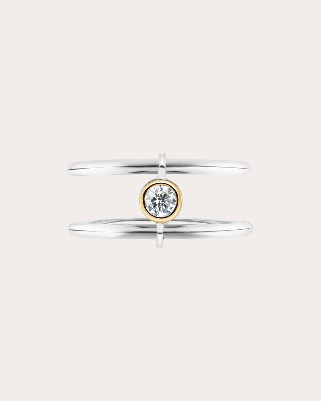 Diamond & 18k White Gold Axis Ring