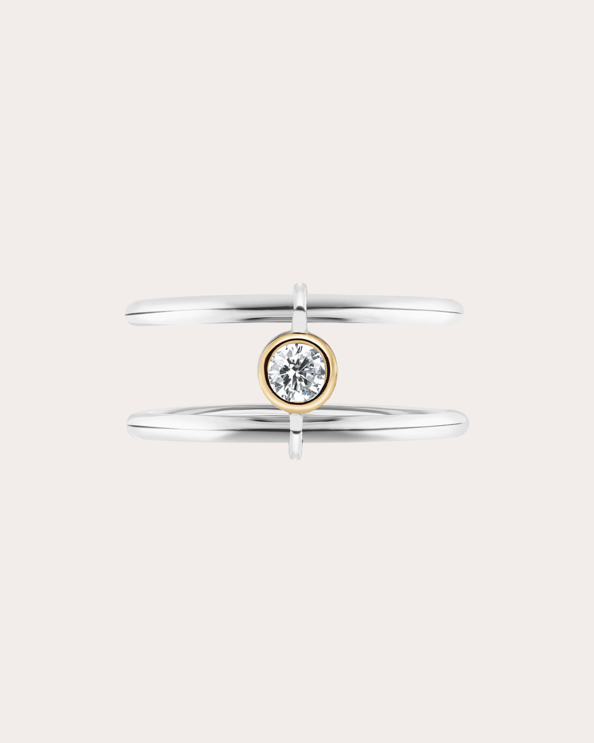 Diamond & 18k White Gold Axis Ring