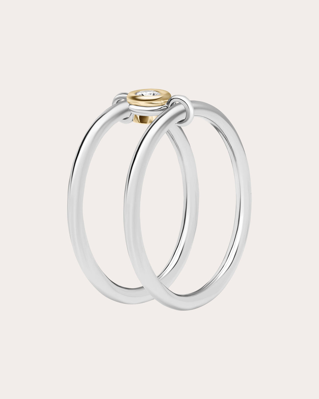 Diamond & 18k White Gold Axis Ring
