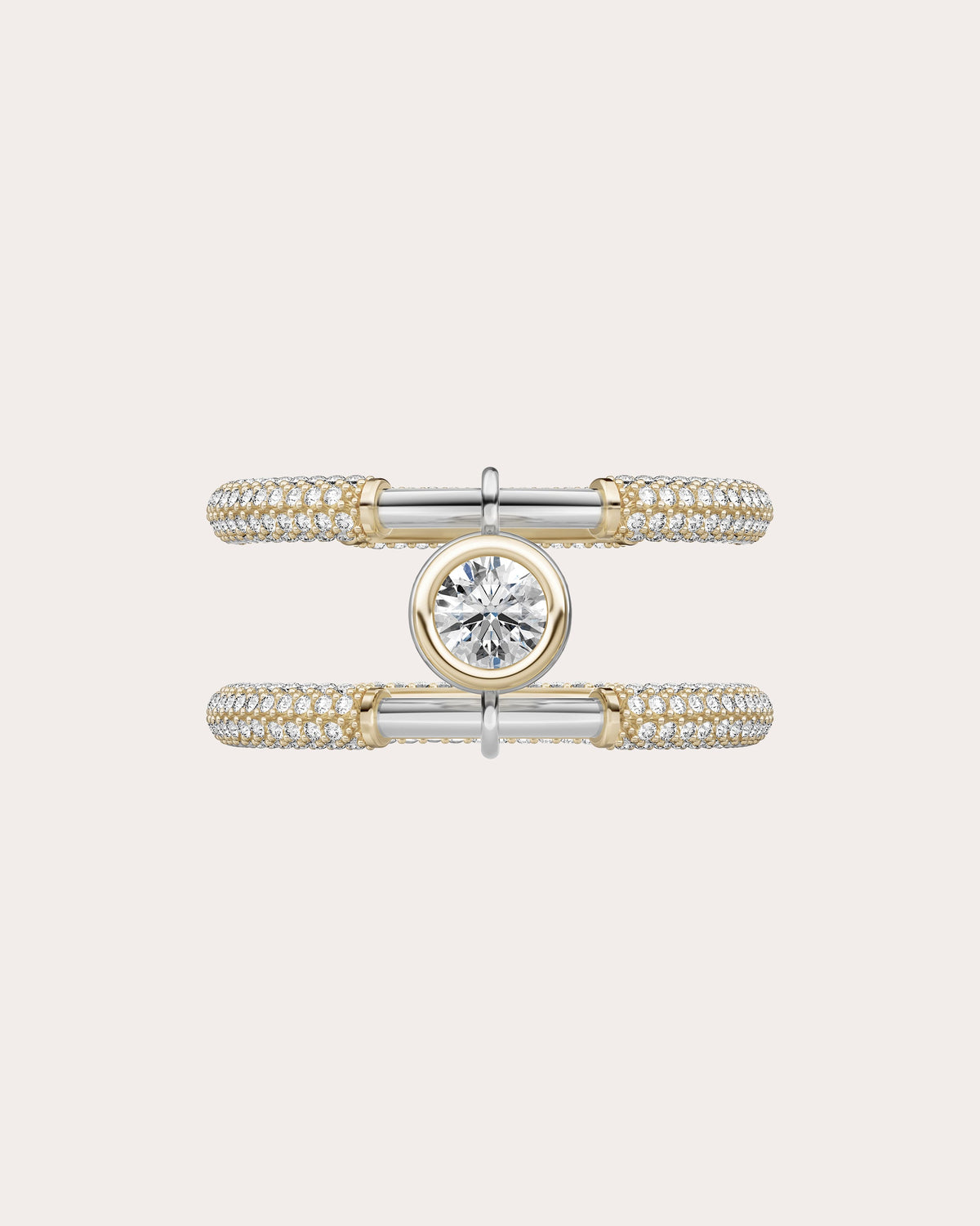 Diamond Two-Tone Elektra Ring