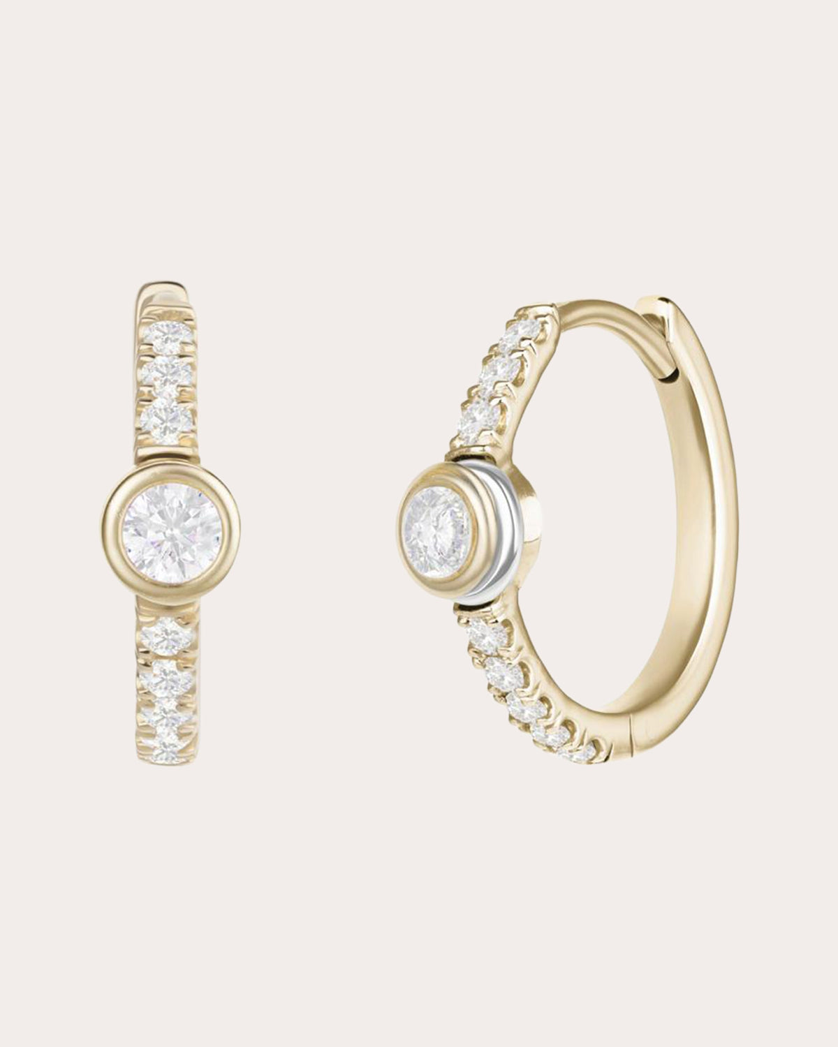Diamond Pavé Orbit Huggie Earrings